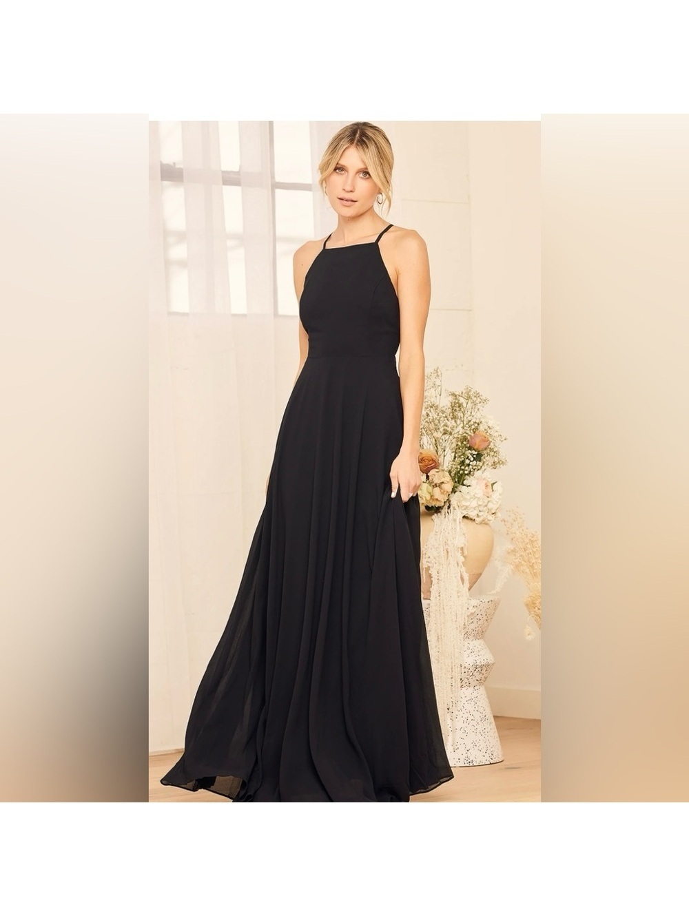 Lulu’s XXS mythical kind of love maxi dress in black